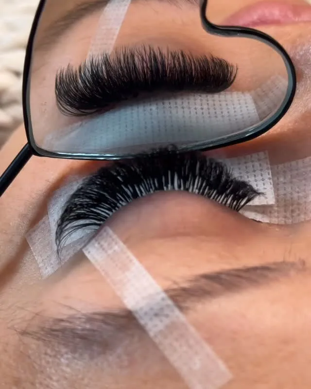 Volume set mid-application with lash tape